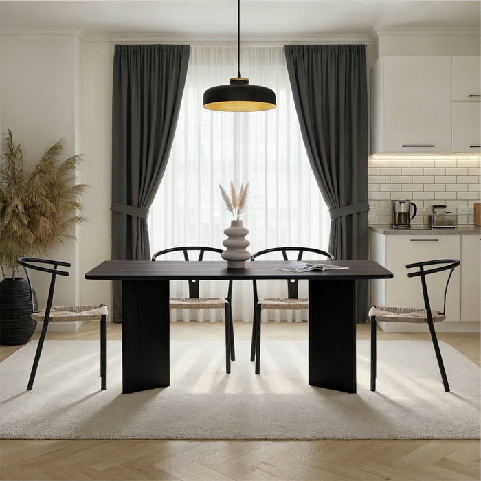 Nordure Mesa de Comedor Linza Madera Negra
